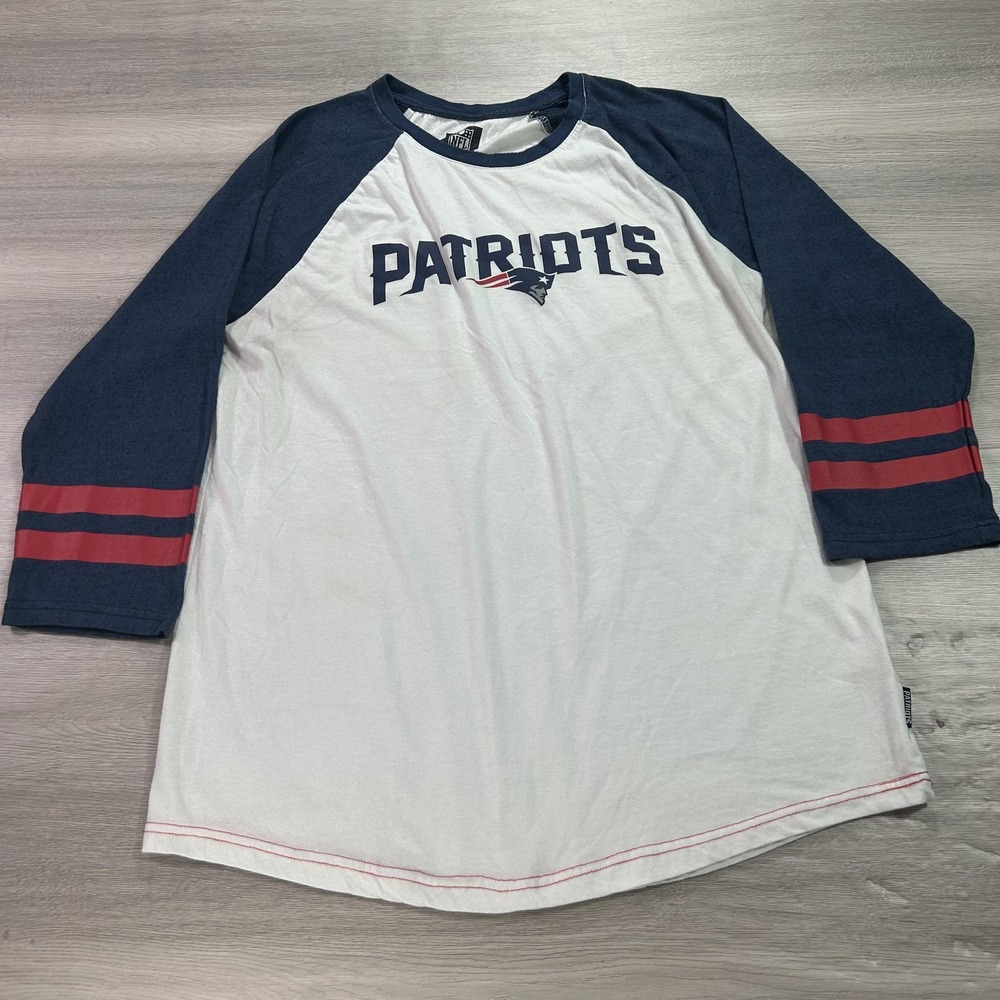 New England Patriots Shirt Mens XL Raglan NFL Football Team Apparel Tee